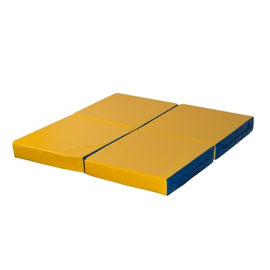 Складной мат КМС № 11, 100х100х10 см, 4 сложения, сине/жёлтый СГ000002635