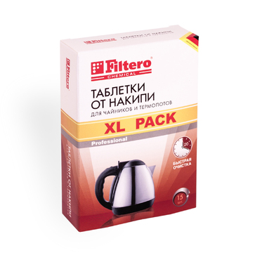 Таблетки от накипи для чайников, XL Pack, 15 шт. Filtero 609