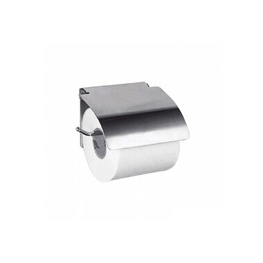 Настенный держатель для туалетной бумаги HAIBA с крышкой металлический, хром HB504