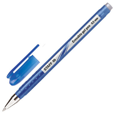 Ручка 12 шт в упаковке Staff стираемая гелевая СИНЯЯ корпус синий хром. детали 05мм линия 038мм 142499