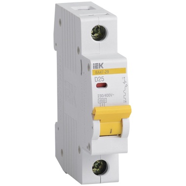 Автоматический выключатель IEK ВА47-29 1Р, 25А, 4.5кА, характеристика D MVA20-1-025-D