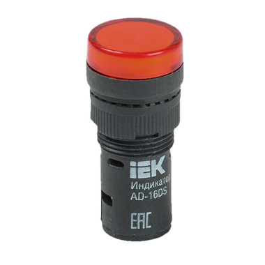 Лампа IEK AD16DS LED матрица, d=16мм, красный, 24В, AC/DC BLS10-ADDS-024-K04-16