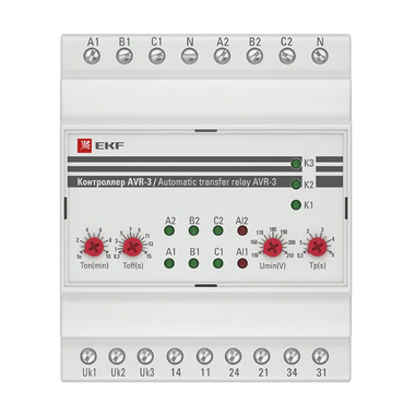 Контроллер АВР EKF PROxima AVR-3 на 2 ввода, с секционированием,  rel-avr-3