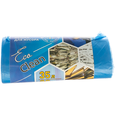 Мешки Ecoclean (35 л, 30 шт., ПНД, синий, 8 мкм, 48х58 см) Концепция Быта 3781