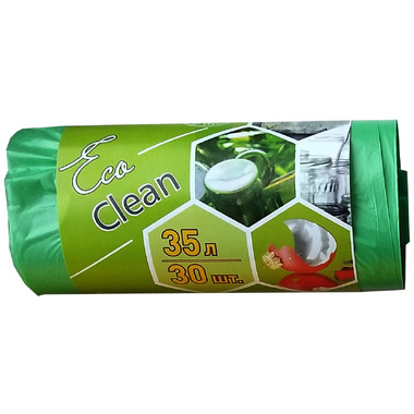 Мешки Ecoclean (35 л, 30 шт., ПНД , зеленый, 8 мкм, 48х58 см) Концепция Быта 3798