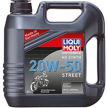 Синтетическое моторное масло для 4-тактных мотоциклов LIQUI MOLY Motorbike HD Synth Street 20W-50 SL 4л 3817