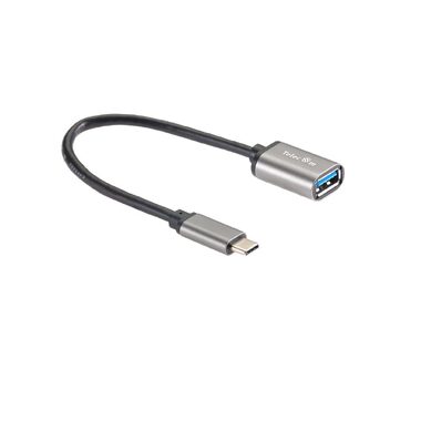 Кабель-адаптер Telecom, Type-Cm -- USB 3.0 Af, OTG, 1,5A, 5,0 Gbps, Alum grey 0,2m TC409M