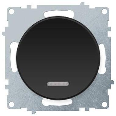 Одинарный выключатель с подсветкой OneKeyElectro, цвет чёрный (уп.10 шт) 1E31701303