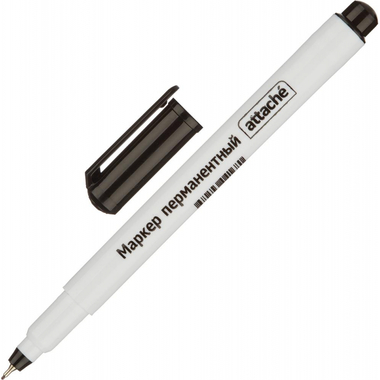 Перманентный маркер 24 шт в упаковке Attache чёрный 0.5 мм 954118