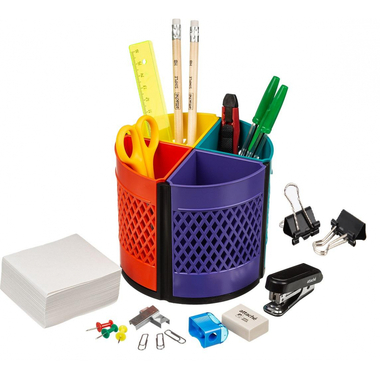 Настольный пластиковый набор Attache Квартет 16 предметов разноцветный 8 отделений 1202379