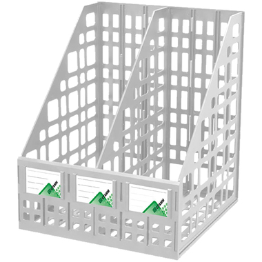 Вертикальный лоток для бумаг Стамм сборный, 2 отделения, серый ЛТ815