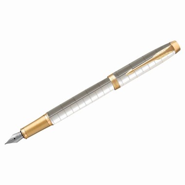 Перьевая ручка Parker IM Premium Pearl GT синяя, 0.8 мм, подарочная упаковка 2143649