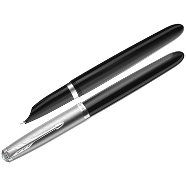 Перьевая ручка Parker 51 Black CT черная, 0.8 мм, подарочная упаковка 2123491