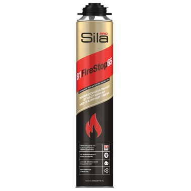Огнестойкая профессиональная монтажная пена Sila Pro B1 Firestop 65, 850 мл SPFR65