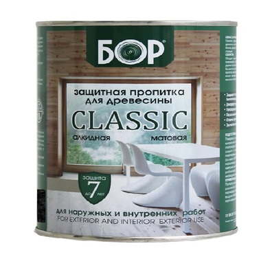 Защитная пропитка для древесины Бор CLASSIC рябина, банка 2,5 кг 4690417078998