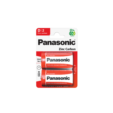 Батарейка Panasonic, R20 Zinc Carbon BL2 168