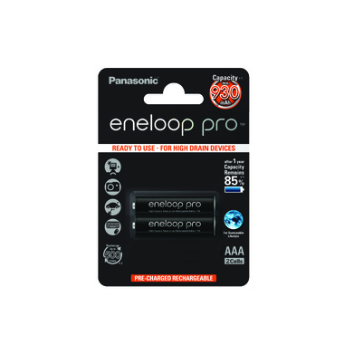 Аккумуляторы Panasonic eneloop pro BK-4HCDE/2BE 930mAh AAA R03 BL2 7706