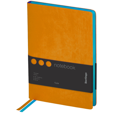 Записная книжка BERLINGO Fuze А5, 80 листов, кожзам, цветной срез, оранжевый NB0_87503