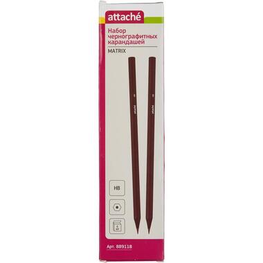 Чернографитный карандаш Attache Economy пластик, без ластика, HB, черный корпус, 6 шт/уп 889118