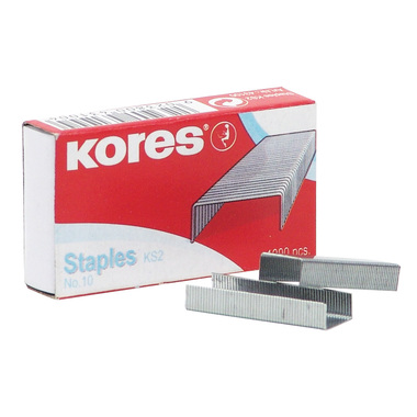 Скобы для степлера Kores N10 никелированные 2-20 лист. 1000 шт в упаковке 60914