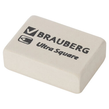 Ластик 80 шт в упаковке BRAUBERG "Ultra Square" 26х18х8мм белый натуральный каучук 228707