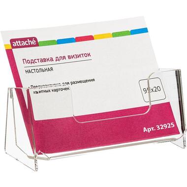 Настольная подставка для визиток 10 шт в упаковке Attache 95х20 мм акрил 32925