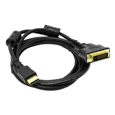 Кабель HDMI M - DVI M 24+1 5bites Dual Link ферритовые кольца, позолоченные контакты 2м APC-073-020