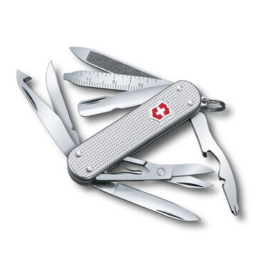 Нож-брелок 58 мм, 14 функций, серебристый Victorinox Alox MiniChamp 0.6381.26