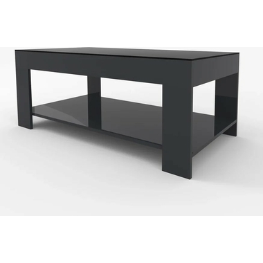 Журнальный стол Мебелик BeautyStyle 26 графит темный U961 стекло черное 3231