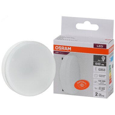 Светодиодная лампа OSRAM LED, Value, GX, GX53, 640Лм, 8Вт, замена 60Вт, 4000К, нейтральный белый свет 4058075582279