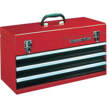Красный инструментальный ящик (3 ящика и отсек) KING TONY 87401-3 (металлический)