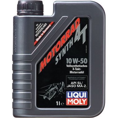 Синтетическое моторное масло для 4-тактных мотоциклов 1л 10W-50 LIQUI MOLY Motorbike 4T Synth Street Race 3982