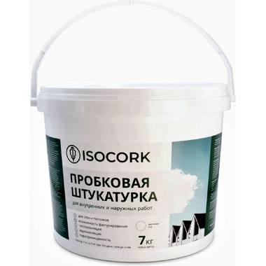 Пробковая штукатурка Isocork 7 кг, цвет натуральный ПШ14С-7