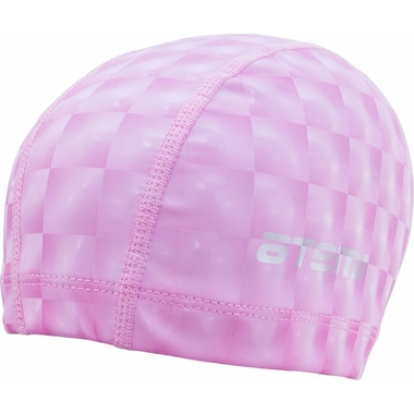 Тканевая шапочка для плавания ATEMI с ПУ покрытием, розовый, 3D, PU 130 00-00007642