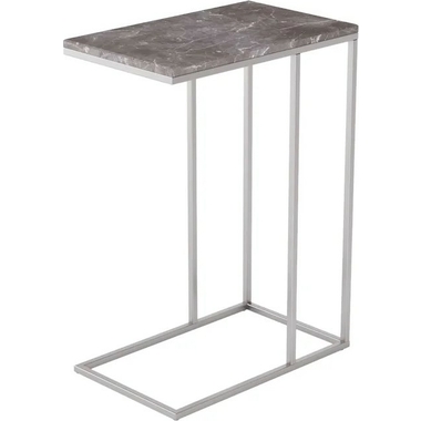 Придиванный стол Мебелик Агами серый мрамор/хром 4772