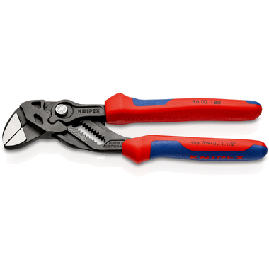 Переставные клещи-ключ Knipex 180 мм, 40 мм (1 1/2"), серые, 2К ручки, KN-8602180SB