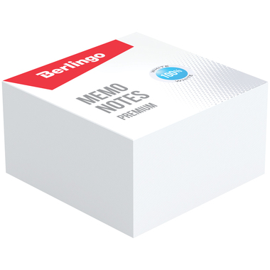 Блок для записи BERLINGO Premium 9х9х4.5 см белый, 100% белизна ZP8601