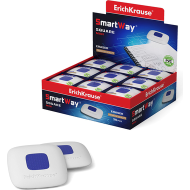 Ластик ErichKrause SmartWay Mini Square с пластиковым держателем 45554