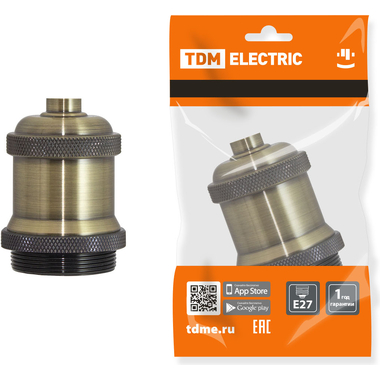 Подвесной патрон TDM Е27, металлический "Лофт", бронза SQ0335-0048
