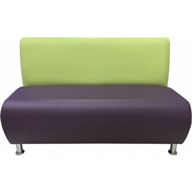 Секция дивана Мягкий офис Классик двухместная салатовая-фиолетовая КЛ601СЛТФЛТ
