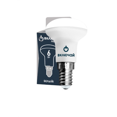 Светодиодная лампа Включай 6W E14 R50 4000K 220V пластик+алюминий LED PREMIUM R50-6W-E14-W 1007823