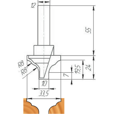 Фреза ФК 0870 МебельДрев 4627198886245