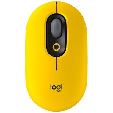 Мышь Logitech POP Mouse with emoji, оптическая, беспроводная, USB, желтый и черный [910-006546]