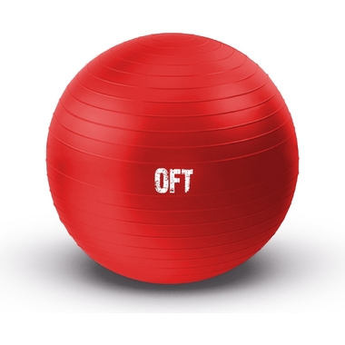 Гимнастический мяч Original FitTools 65 см красный с насосом FT-GBR-65RD