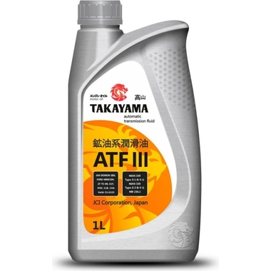 Масло TAKAYAMA ATF llI, 1 л, пластик 605526