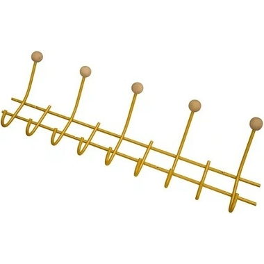 Настенная вешалка Трибатрон НВд-2-9 золотой металлик с деревянными шариками 4117