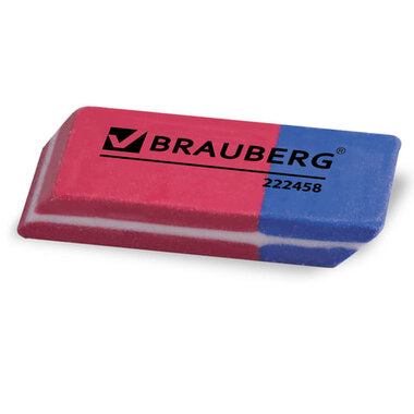 Набор ластиков 24 шт в упаковке BRAUBERG "Assistant 80" 4 шт. 41х14х8мм красно-синие прямоугольные 222458