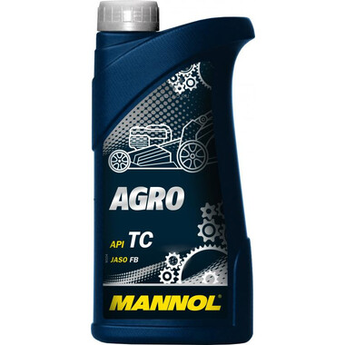 Масло моторное минеральное AGRO 1 л для 2Т двигателей садового оборудования MANNOL 1435