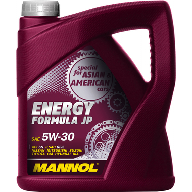 Синтетическое моторное масло MANNOL ENERGY FORMULA JP 5W30 4 л 1060