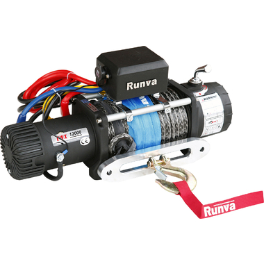 Электрическая лебёдка RUNVA 24V 12000 lbs 5443 кг синтетический трос EWX12000SR24V